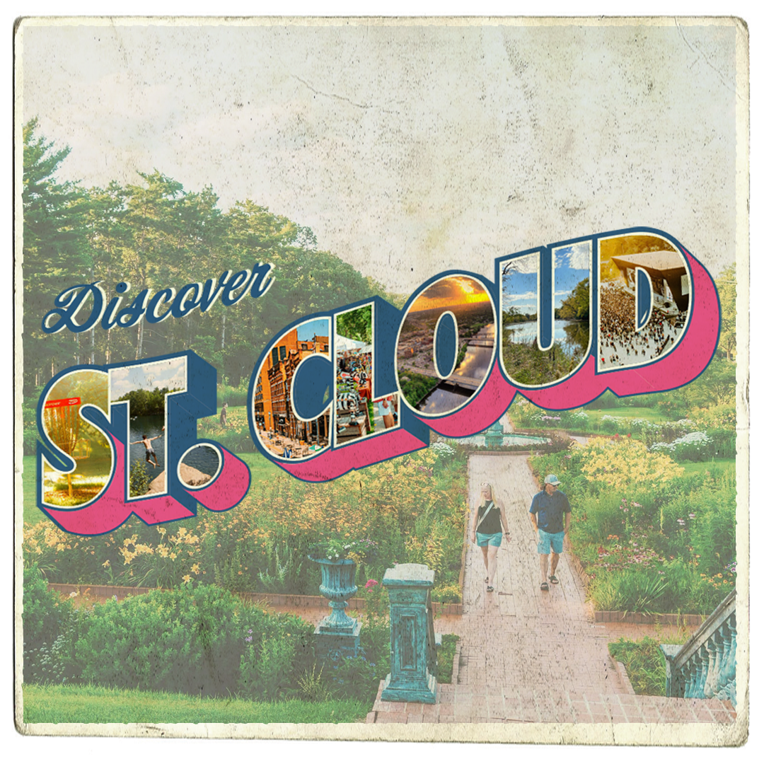 Vintage postcard-style image reads 